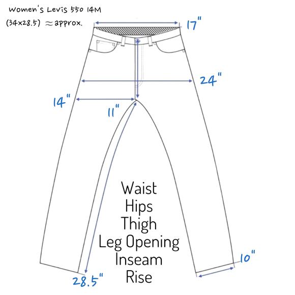 VTG Y2K Levis 550 Jeans Relaxed Ankle Boot High Waist Women 14 M (34X28) Stretch - Picture 8 of 16